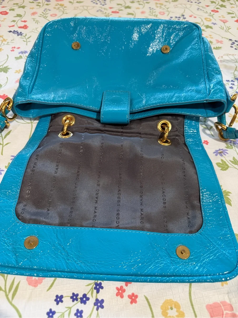 Marc by Marc Jacobs bag Turquoise Patent Leather Top-Handle
